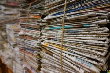 content recycling - recycled newspapers